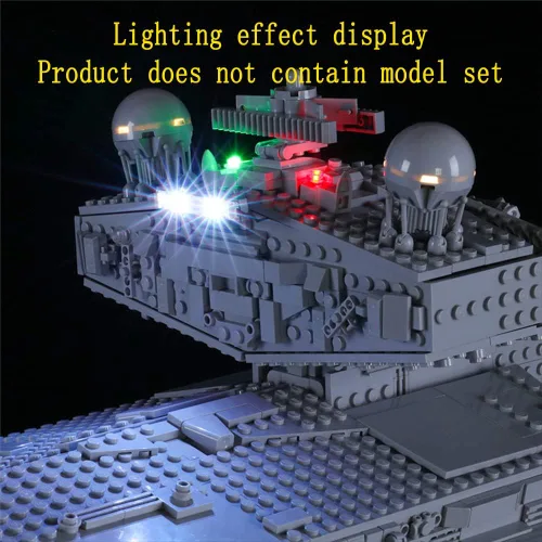 Vista 5 de GEAMENT Kit de luces LED (control remoto) compatible con Lego Imperial Star Destroyer - para 75252 (juego de modelos no incluidos)