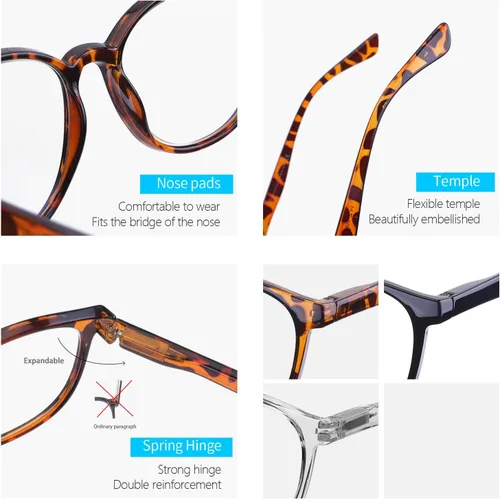 Vista 3 de K KENZHOU Blue Light Reading Glasses for Woman Men Computer Gaming Phone TV Bluelight Blocking Glasses for Eye Strain,3-Pack