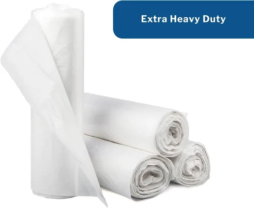 Vista 2 de McKesson - Revestimientos para botes de basura, extra resistentes, parte inferior sellada con estrellas, 0.70 mil, transparente, capacidad de 16