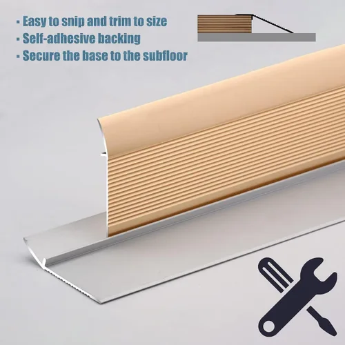 Vista 4 de Grey Transition Strips for Doorways, Metal Entry Ramps 10cm Wide, Carpet/Tile Threshold Reducer for Indoor Balcony Door (Length 85cm)