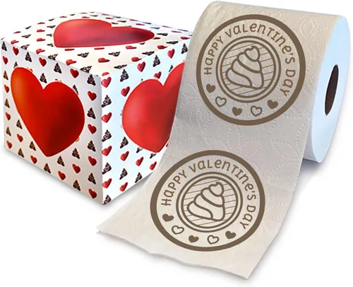 Vista 11 de Printed TP 'Coz We're POO-fect Together - Papel higiénico impreso, divertido rollo de papel higiénico para San Valentín, decoración de baño, regalo