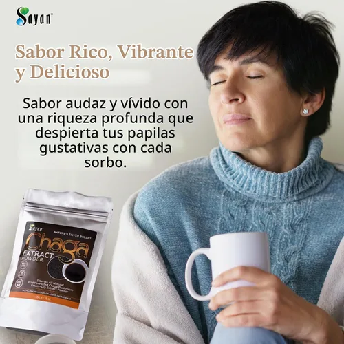 Vista 2 de Polvo extracto hongo chaga siberiano. Súper antioxidante, ayuda al sistema inmune., 2 onza, 1