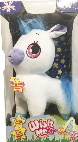 Vista 2 de Pets - Animales de peluche LED iluminados - Unicornio Tinks azul y blanco con cuerno brillante