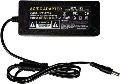 Vista 5 de Neon Sign - Adaptador de fuente de alimentación CC de 12 V, 5 A, 60 W, adaptador de corriente LED con certificación UL, transformador de 120 V CA a