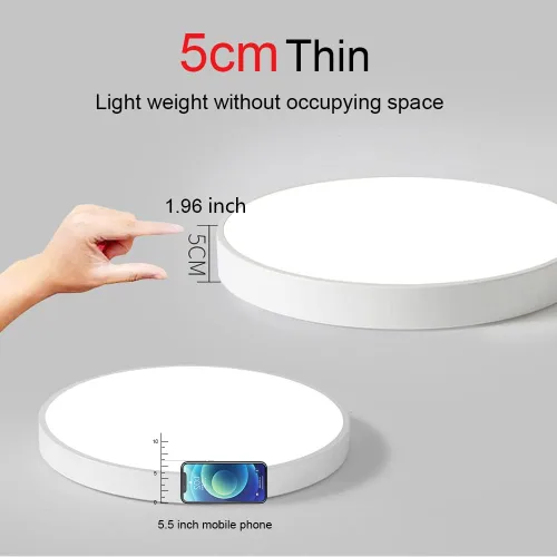 Vista 9 de Led Ceiling Light with Remote White 16 "24w Flush Mount Suitable for Bedroom, Kids Room,Hallway, Balcony, Checkroom,Office,Bathroom Ceiling Lamp