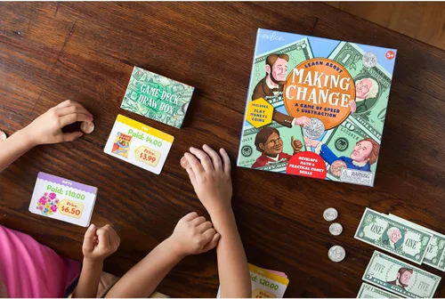 Vista 7 de eeBoo Juego de matemáticas para hacer cambios con dinero de juego, monedas