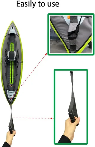Vista 4 de Correa de asistencia de pie para kayak, asas de arrastre de canoa, cuerda ajustable para barco, cuerda de tracción de SUP, kayak, ayuda de pie