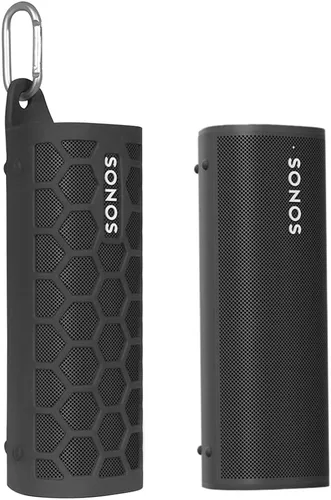 Vista 3 de Zaracle - Funda de transporte flexible para Sonos Roam 2/Sonos Roam Altavoz Bluetooth portátil inalámbrico (negro)