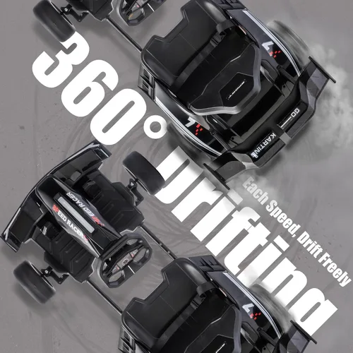 Vista 2 de Go Kart eléctrico de 24 V para niños, carrito de deriva, kart a la deriva Negro