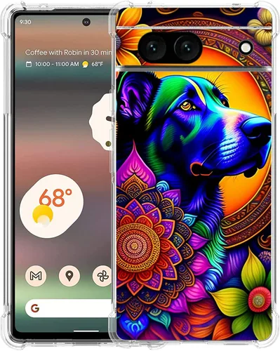 Vista 13 de Funda para Google Pixel 7a, diseño de mariposas azules, rosas, protección contra caídas, a prueba de golpes, TPU de cuerpo completo, resistente a