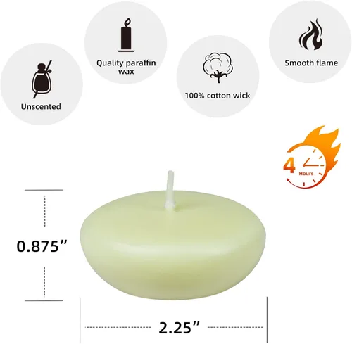 Vista 5 de Zest Candle Velas flotantes marfil de 2 1/4 pulgadas