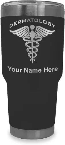 Vista 12 de LaserGram Vaso aislado al vacío de 20 onzas, dermatología, grabado personalizado incluido (negro)