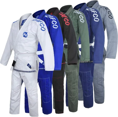 Vista 2 de Jiu Jitsu Gi brasileño BJJ Gi para hombres y mujeres Grappling gi Uniforme Kimonos ligero, preencogido, con cinturón blanco