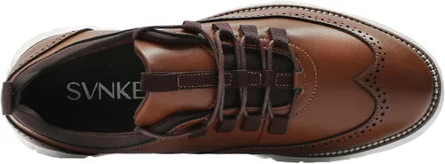 Vista 5 de Mocasines casuales sin cordones para hombre, zapatos elásticos con punta cuadrada, zapatos de vestir de boda, zapatos de lujo para oficina