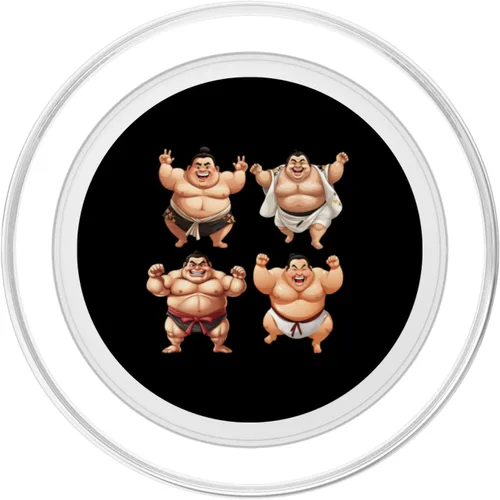 Vista 2 de Divertido luchador de sumo gordo 4 luchadores de sumo PopSockets MagSafe PopGrip para iPhone