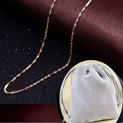 Vista 6 de BethCAI Chains Necklaces,Women Fashion Necklace Chain 18K Rose Gold,Luxury Jewellry Necklace Bridal Sets