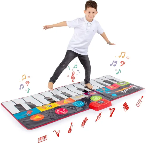Vista 7 de Abcotech - Alfombrilla de piano de suelo para niños, teclado gigante de pista de baile, juguetes sensoriales Modos de reproducción, grabación