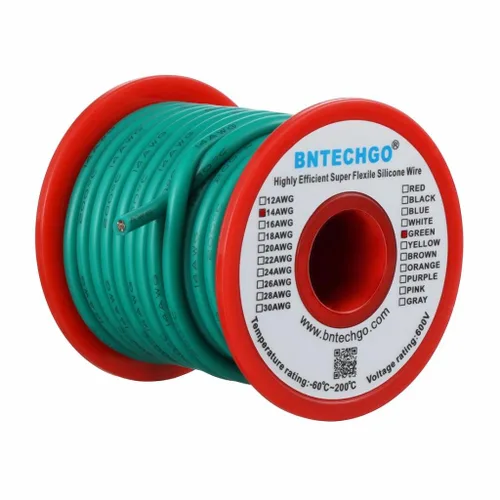 Vista 19 de BNTECHGO Carrete de alambre de silicona calibre 14 20 pies rojo y 20 pies negro flexible 14 AWG alambre de cobre estañado trenzado