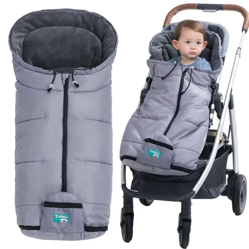 Vista 12 de Yobee Saco universal para cochecito de bebé, saco de dormir cálido para caminar al aire libre, para correr, impermeable, a prueba de invierno, saco