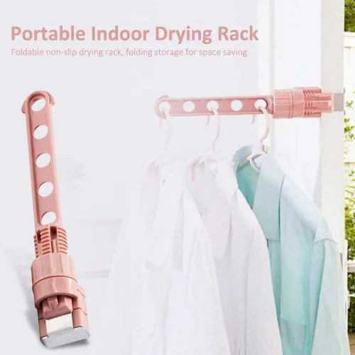 Vista 2 de Percha de plástico de gran capacidad, plegable, portátil, diseño elegante, fácil de instalar, multiusos