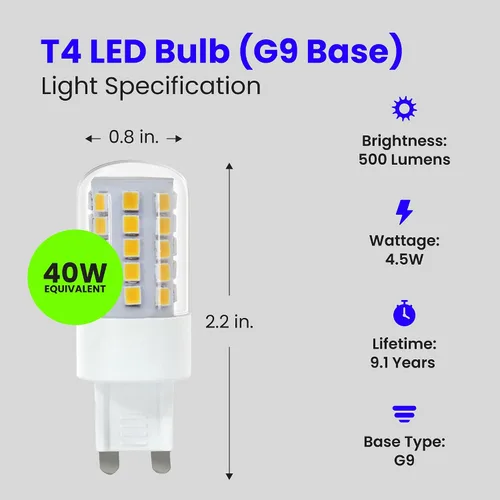 Vista 3 de FEIT BPG940/830/LED - Bombilla LED G9, 500 lúmenes, color blanco cálido