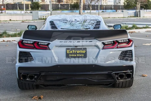 Vista 2 de Repuesto para modelos Chevrolet Corvette C8 2020 actuales Alerón de ala de tapa trasera de maletero estilo Ducktail EOS Performance
