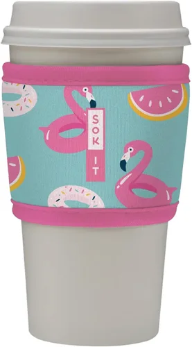 Vista 27 de Sok It HotSok Coffee & Tea - Funda de neopreno con aislamiento reutilizable (floral abstracto)