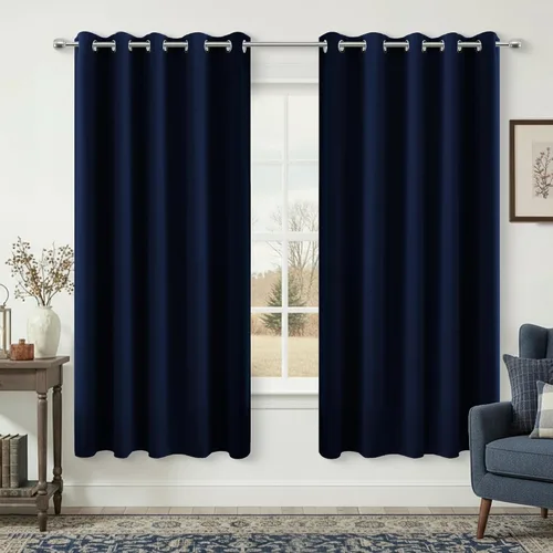 Vista 44 de KOUFALL Cortinas de Baño Aqua para Ventana, Juego de 2 Paneles Decoración Costera Cortinas Cortas Opacas para Ventana Pequeña de Cocina Puerta