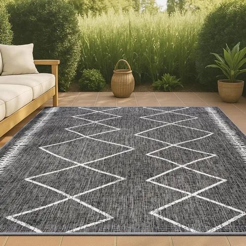 Vista 10 de JONATHAN Y Alfombra tribal de enrejado de diamantes para interiores y exteriores, 2 x 8 pulgadas, beige/marrón, Derya para patio trasero, patio