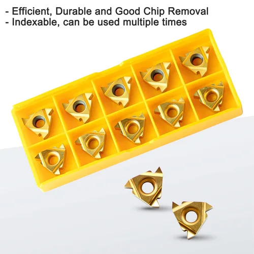 Vista 2 de Herramientas de corte de torno de metal – 1/2" y 5/8" soporte para herramientas de roscado barras de mandrinar con 10 piezas de insertos de carburo