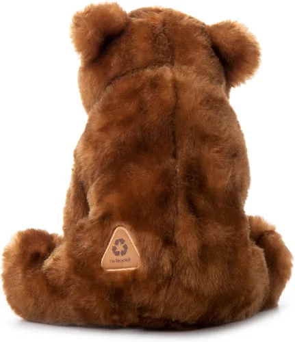 Vista 4 de The Petting Zoo Oso de peluche, regalos para niños, animales salvajes del zoológico Onez, juguete de peluche de oso marrón de 12 pulgadas