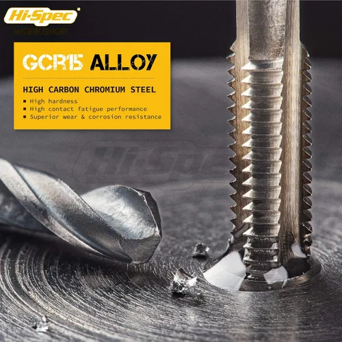 Vista 5 de Hi-Spec Juego de roscas y troqueles métricos, 20 piezas M3–M12 Kit de reparación de roscas para rosca de tornillo y perno, herramientas básicas