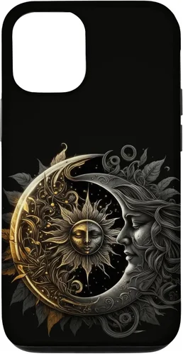 Vista 28 de Moon And Sun Celestial Yin And Yang Leaves Case for iPhone 16