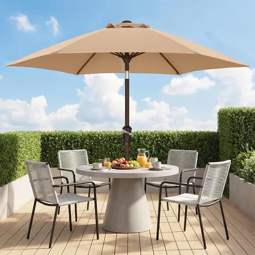 Vista 49 de ABCCANOPY 7.5FT Patio Umbrella Outdoor 6 RibsTable Umbrella(Brown)