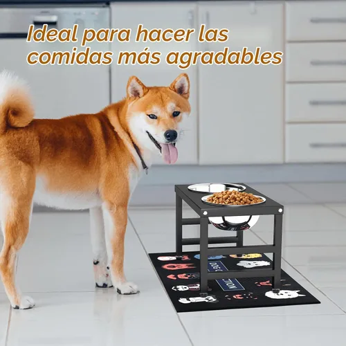 Vista 6 de ADENGL Cuenco elevado de metal para perros, soporte elevado para comedero de perros de 10" de alto con 2 cuencos de acero inoxidable de 42oz
