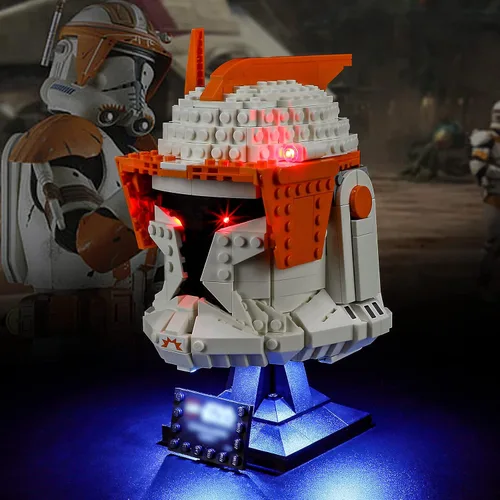 Vista 12 de Vaodest Kit de luces LED compatible con el casco Lego Barad-dûr Sauron 11373, luces de modelo de construcción con diseño de cable oculto, juego