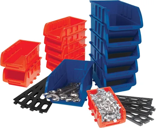 Vista 8 de Performance Tool W5196 Bandejas de almacenamiento grandes apilables de 4 piezas (9.25 x 6 x 5 pulg.)