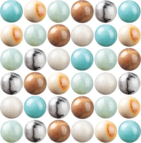 Vista 11 de 100 piezas de cuentas de piedra natural de 6 mm, turquesa africana redonda, cuentas sueltas de gema con cordón elástico para hacer pulseras