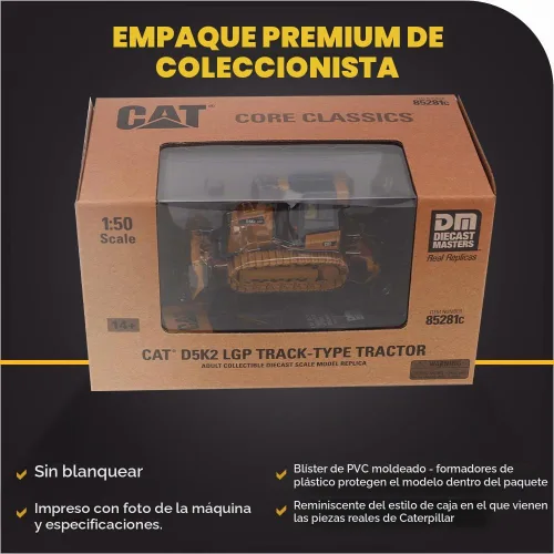 Vista 6 de Diecast Masters 1:50 Caterpillar D5K2 LGP Tractor tipo oruga - Serie High Line 85281