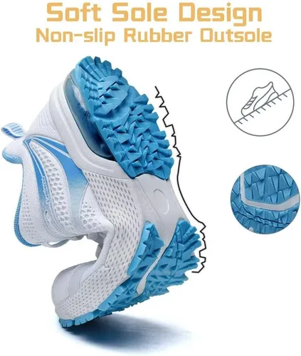 Vista 4 de Womens Air Running Shoes Non Slip Tennis Walking Shoes Women Mesh Cushion Sneakers for Gym Workout Sports