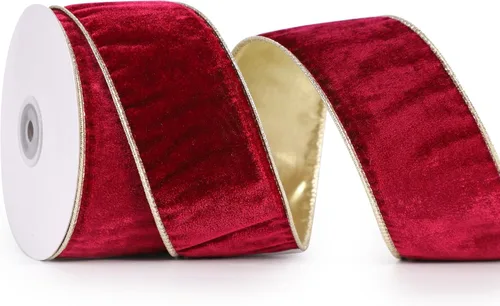 Vista 22 de Cinta metálica de terciopelo negro y dorado, 2.5 pulgadas x 10