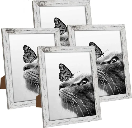 Vista 13 de Q.Hou Marco de Fotos de 8x10 Marcos de Fotos Negros Paquete de 4 con Vidrio de Alta Definición para Mesa o Decoración de Pared (QH-PF8X10-BK)