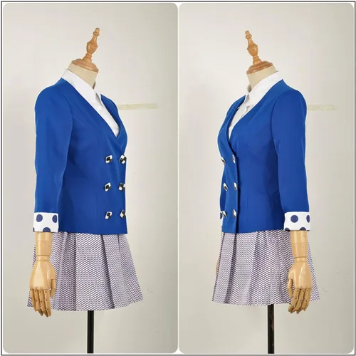 Vista 4 de Weixu Heathers - Disfraz musical de Veronica Sawyer para cosplay, uniforme escolar JK, falda azul, disfraz de Halloween