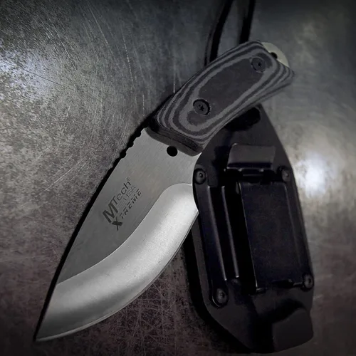 Vista 2 de MTech - Cuchillo táctico de hoja fija con mango Micarta negro. 7 pulgadas en total. Xtreme MX-8035. EE.UU