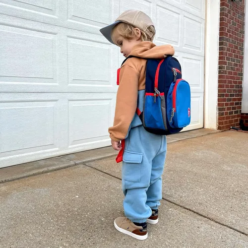 Vista 2 de mibasies Mochila para niñas y niños, ideal para niños y niñas, mochila para preescolar jardín de infantes y primaria, Azul oscuro, Niños-12L US