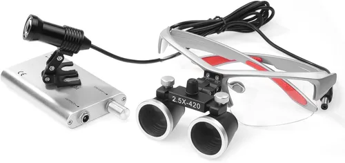 Vista 11 de Lupa binocular 2.5X con lupa de cabeza de 5 W, foco ajustable, marco mate (negro)