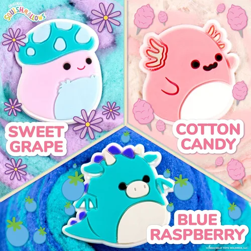 Vista 4 de Original Squishmallows Premium Cloud Slime, paquete de 3, 9 añadidos, 8 onzas