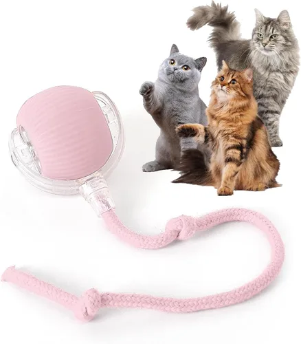 Vista 20 de Rocfish Juguetes interactivos para gatos de interior, bola de persecución automática inteligente para gatos (Naranja-N) Smart Automatic Cat Chase