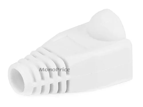 Vista 2 de Monoprice [50 piezas] Botas de alivio de tensión codificadas por colores RJ-45 - Blanco