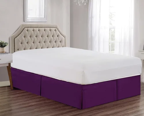 Vista 6 de Sheets & Beyond Falda de cama plisada de microfibra cepillada sólida súper suave de 14 pulgadas, con volantes (tamaño individual, beige)